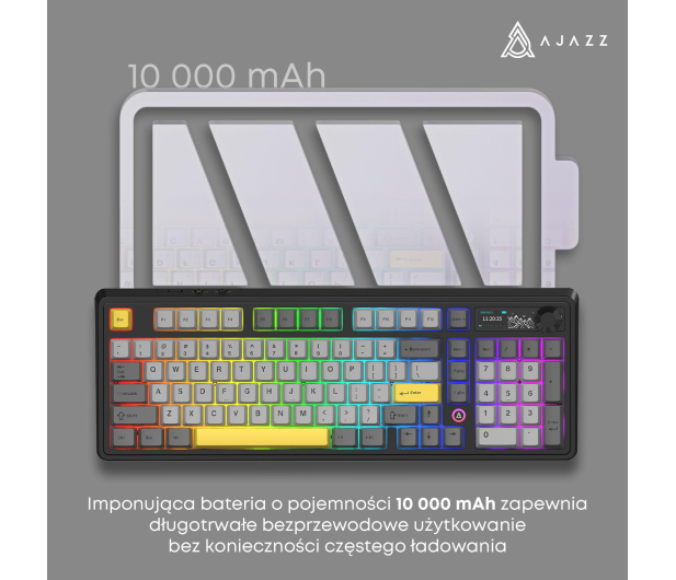 Ajazz AK980 V2 Gift Switch V2 Black Gray Yellow z ekranem - 1536371 - zdjęcie 9